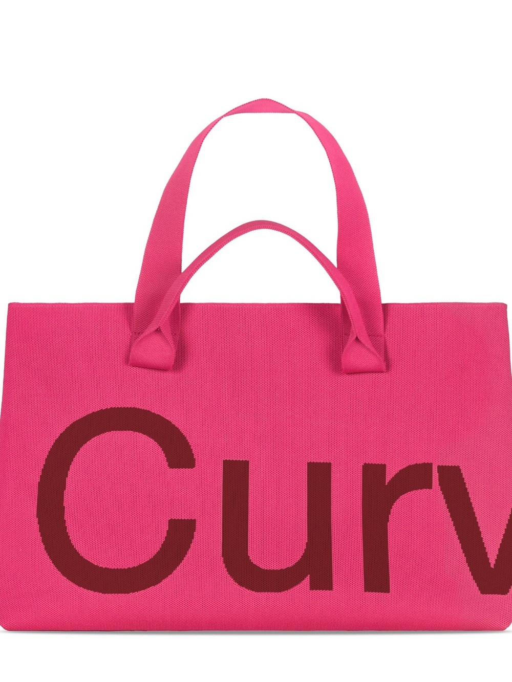Curves Two-Tone Knit Tote (Merlot/Rose) - Brand New